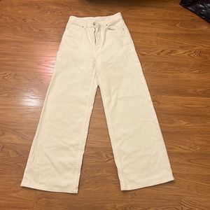 H&M divided wide leg white jeans size 2